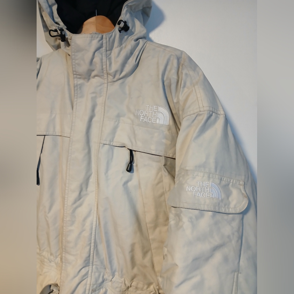 The North Face Men’s XL Goose Down Marbled Beige & Grey Winter Parka - Picture 3 of 15